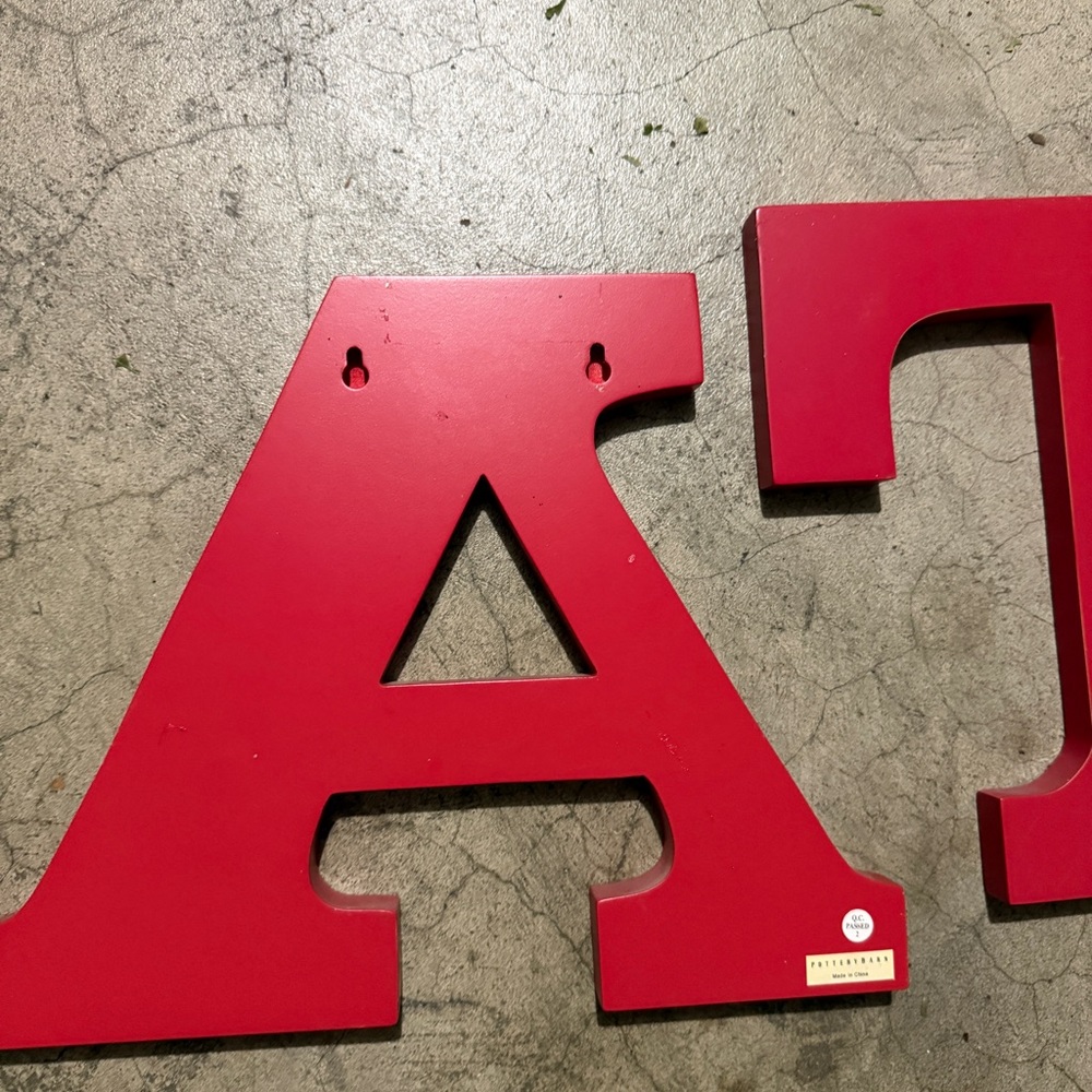 Red Decorative Wall Letters - Picture 2 of 2
